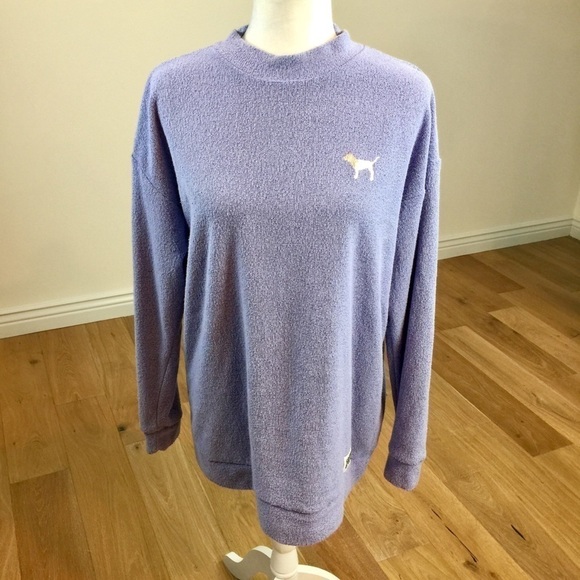 Victoria’s Secret Purple Terry Cloth Sweatshirt - Picture 1 of 5